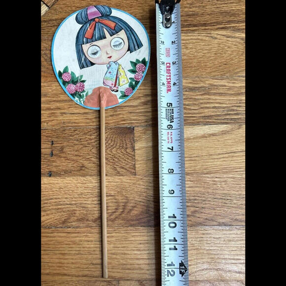 1950s 3D Lenticular, Handmade China Girl Fan With Vari Vue Blinking Eyes - Picture 4 of 6